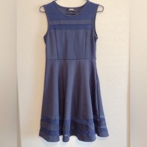 Lulu's Sheer Determination Tank Dress Fit N Flare Blue Sporty Athletic Womens -S
